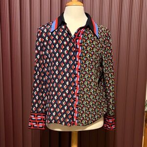 Alice + Olivia Multicolor Geometric Blouse